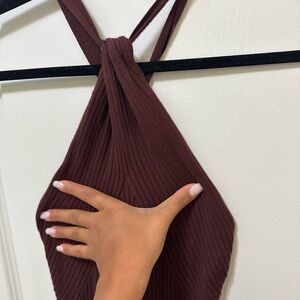 Meshki Chocolate Backless Dress